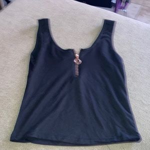 Plain black tank with zipper